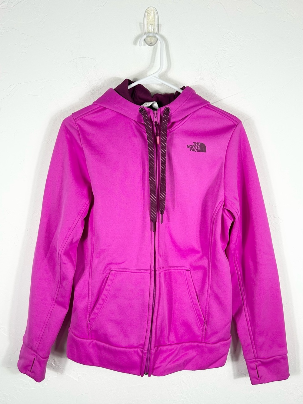 The North Face Women's M Full Zip Fleece Hoodie Magenta Pink Jacket